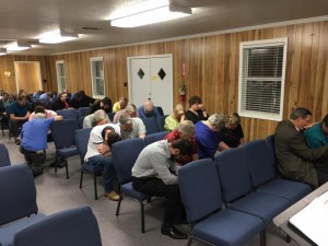 Nearly 70 pastors and others in District 8 Baptist Associations assembled on March 16, 2106 at Hope Chapel in Many for the ‘Prayer Summit,’ which began with a focus on the record flooding that has engulfed many parts of the state.