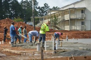 In this photo from 2015, construction of the Georgia Barnette Conference Center is just beginning. Volunteers have played a key role in helping build the center. Baptist Message file photo 