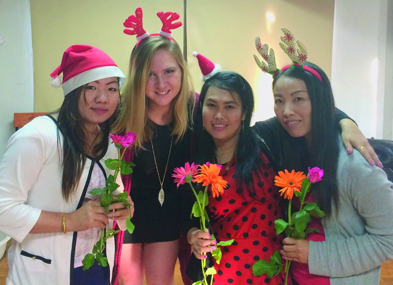 Rector and her group throw a Christmas party for girls in Thailand.