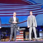 Ernie Haase and Signature Sound, a Southern Gospel quartet, sing a patriotic melody during the Honor Our Heroes Sunday at First Baptist Church in Bossier City. Brian Blackwell photo