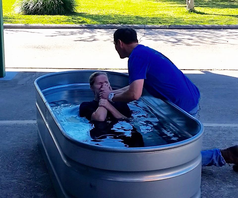 Sulphur Community Church baptism - Baptist Message