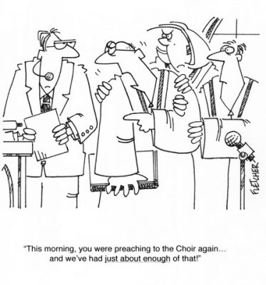 Preaching To The Choir (cartoon: Fletch) - Baptist Message