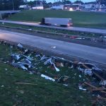 Debris scattered the side of Interstate 20 in Ruston April 25, 2019. Meteorologist Brian Briggs photo