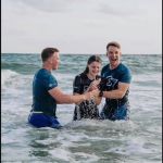 This high school student was excited to participate in a beach side baptism service in Panama City, Florida.