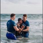This high school student was excited to participate in a beach side baptism service in Panama City, Florida.