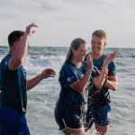 This high school student was excited to participate in a beach side baptism service in Panama City, Florida.