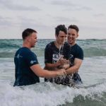 This high school student was excited to participate in a beach side baptism service in Panama City, Florida.