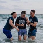 This high school student was excited to participate in a beach side baptism service in Panama City, Florida.