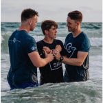 This high school student was excited to participate in a beach side baptism service in Panama City, Florida.