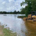 Rainwater from the remnants of Hurricane Barry flooded a field in Oberlin July 16, 2019. Brian Blackwell photo