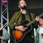 Cameron Weatherford, worship leader for the Annual Meeting, leads messengers in a time of praise. Weatherford is a member of Calvary Baptist Church in Alexandria and chairman of the Louisiana College Division of Fine Arts.
