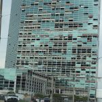 Hurricane Laura shattered windows at the 22-story Capital One Tower in downtown Lake Charles. John Marcase photo/Taken Sept. 5.